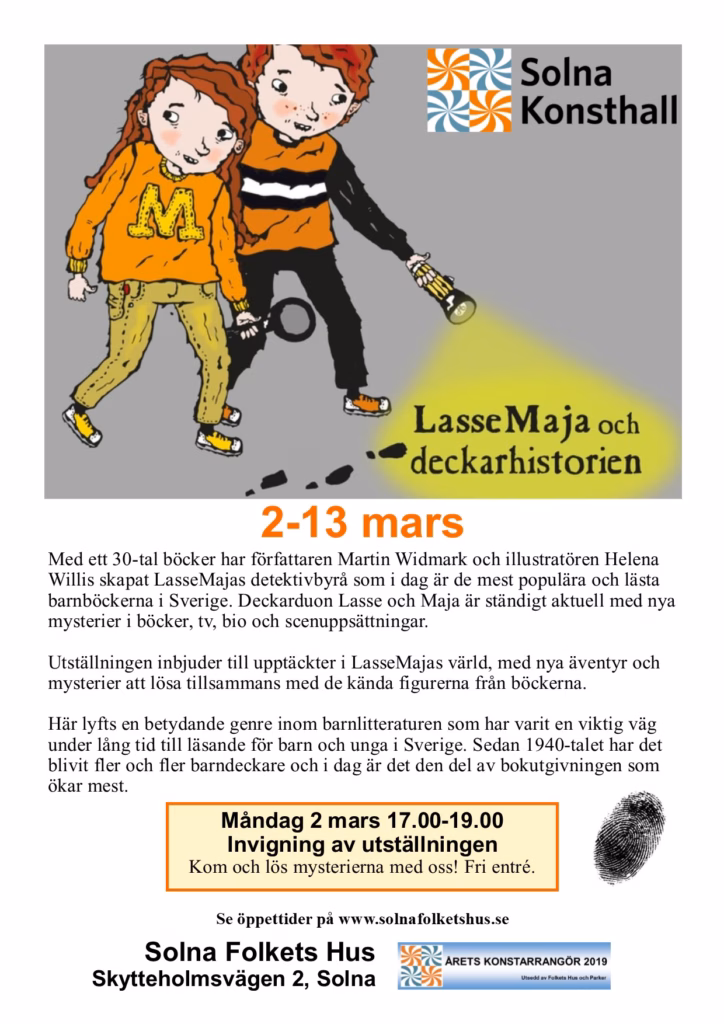 solna folkets hus utställning 2020 lassemaja och deckarhistorien