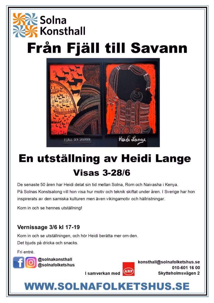 solna folkets hus utställning 2024 från fjäll till savann